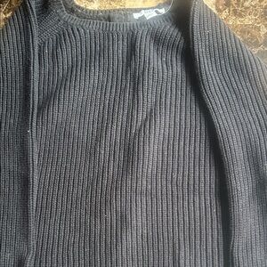 Bar III Black Ribbed Crewneck Sweater